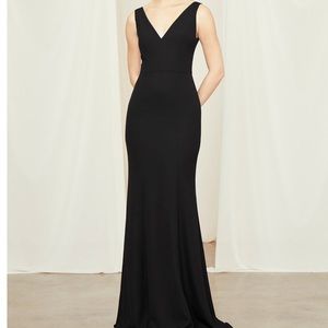 Bella Bridesmaid Amsale Sydney Dress in Navy Blue